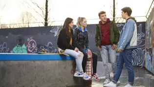 CitoLab - vier leerlingen op skatebaan CitoLab - vier leerlingen op skatebaan