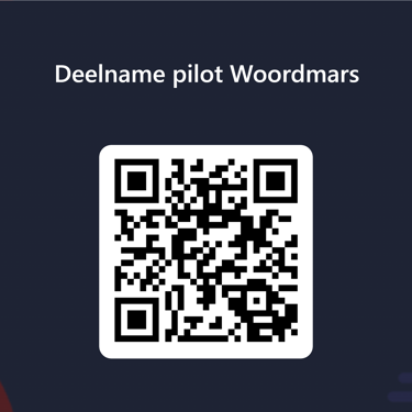 QR-code voor deelname pilot Woordmars 