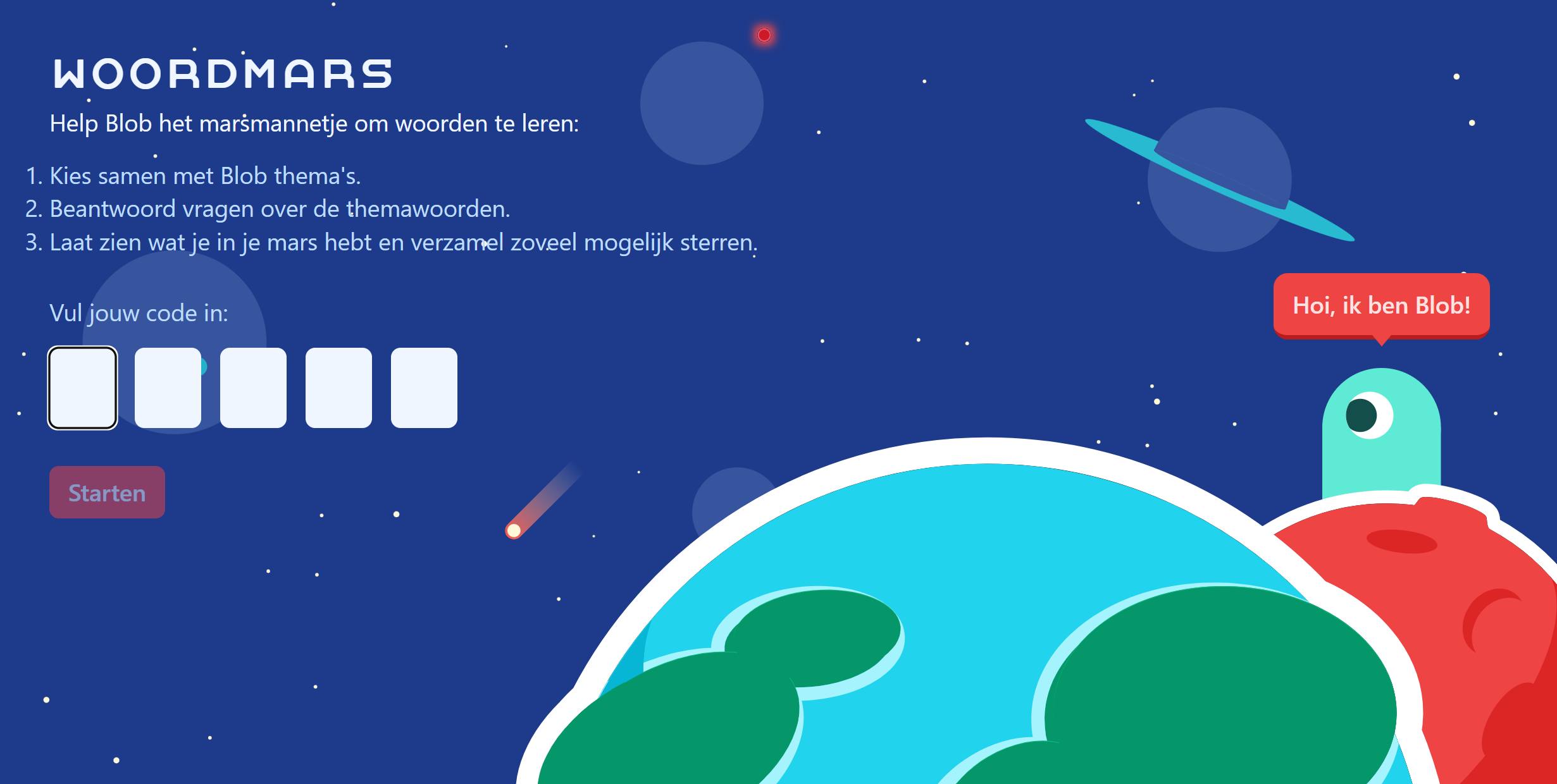 Woordmars startscherm