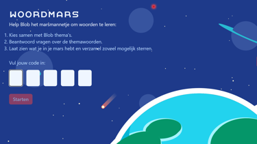 Woordmars startscherm Woordmars startscherm