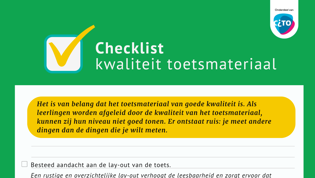 Checklist kwaliteit toetsmateriaal Checklist kwaliteit toetsmateriaal