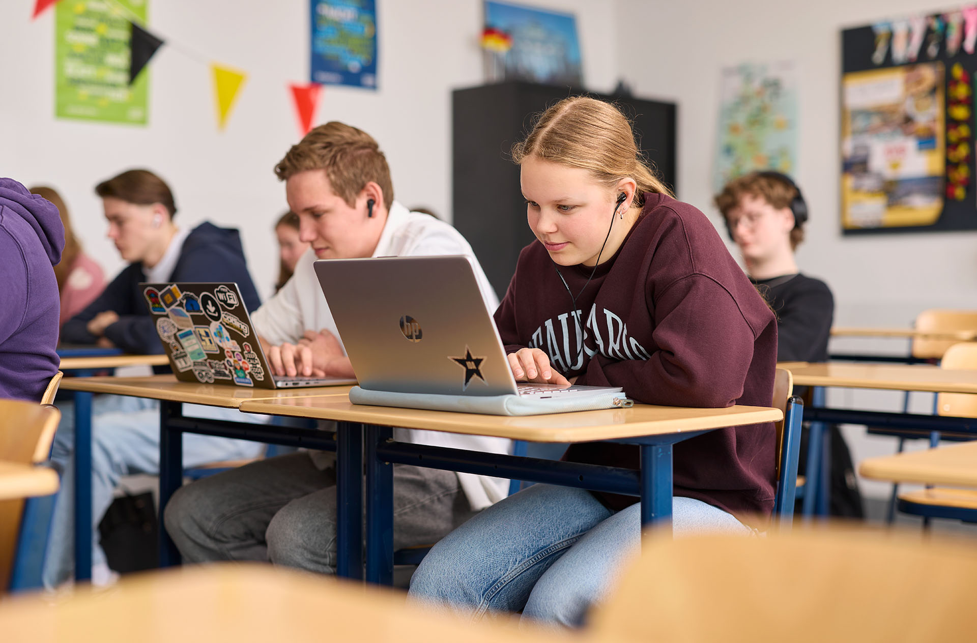 Leerlingen in de les
