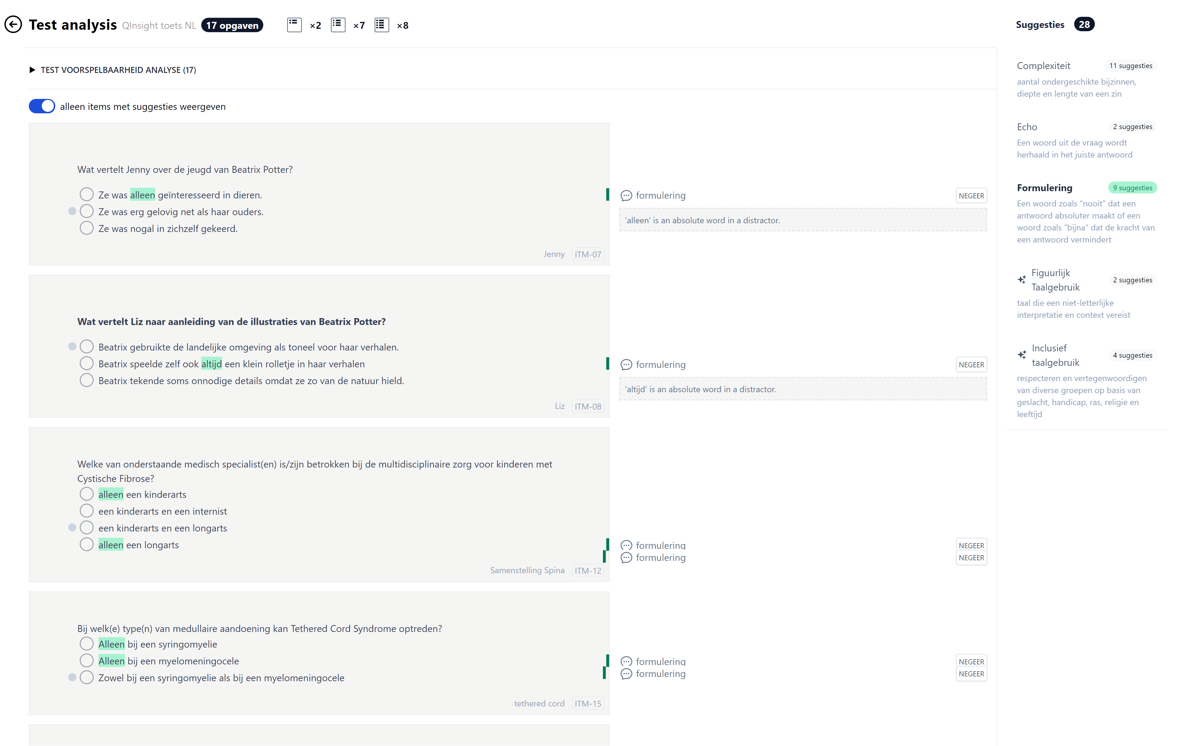 Q-Insight CitoLab schermafbeelding