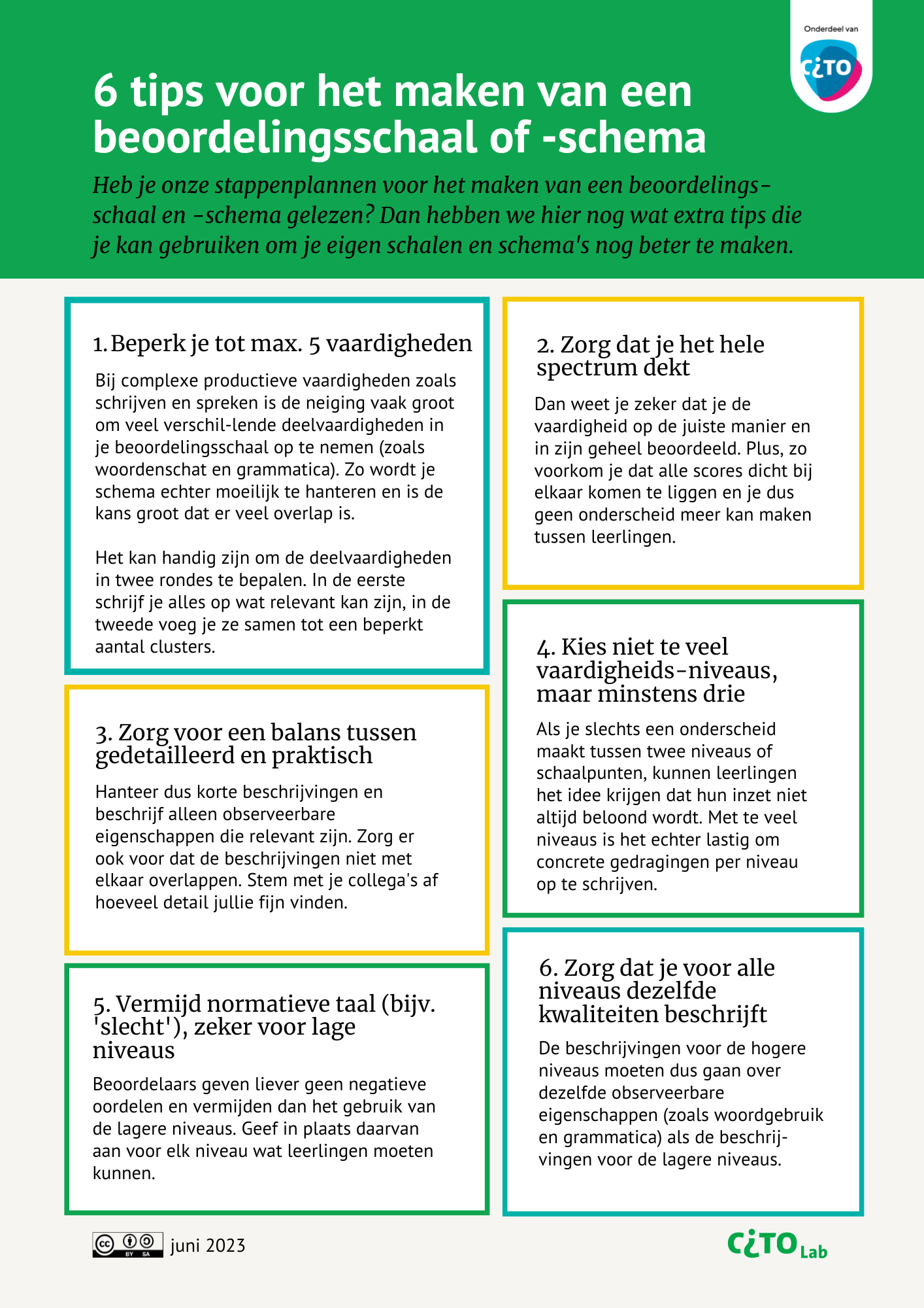 6 tips voor het maken van een beoordelingsschaal of -schema