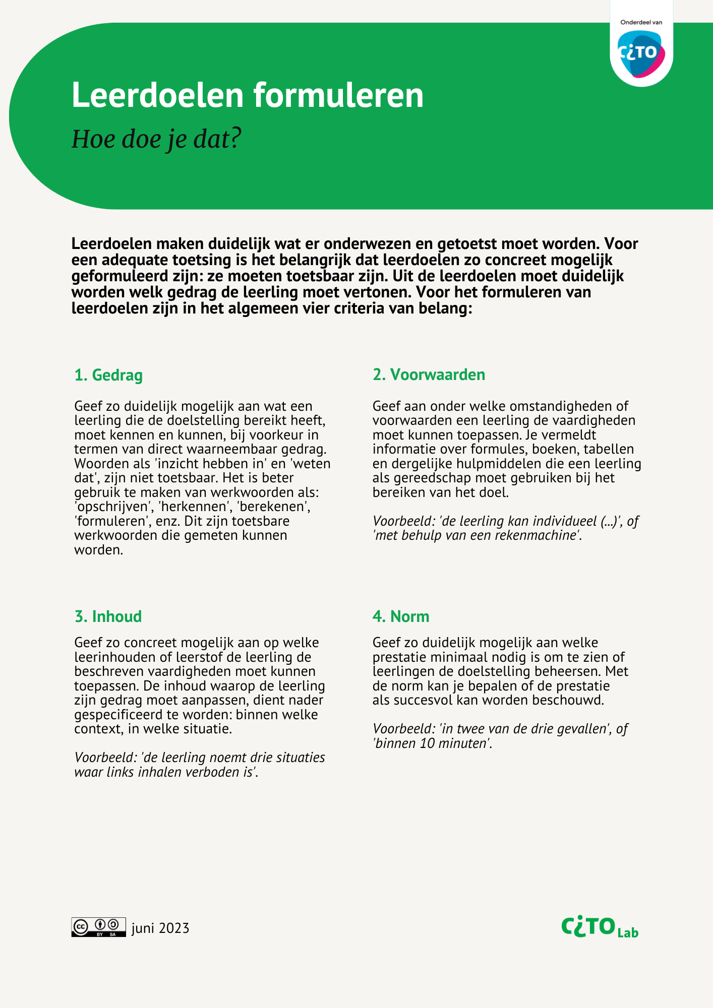 Leerdoelen formuleren: hoe doe je dat?