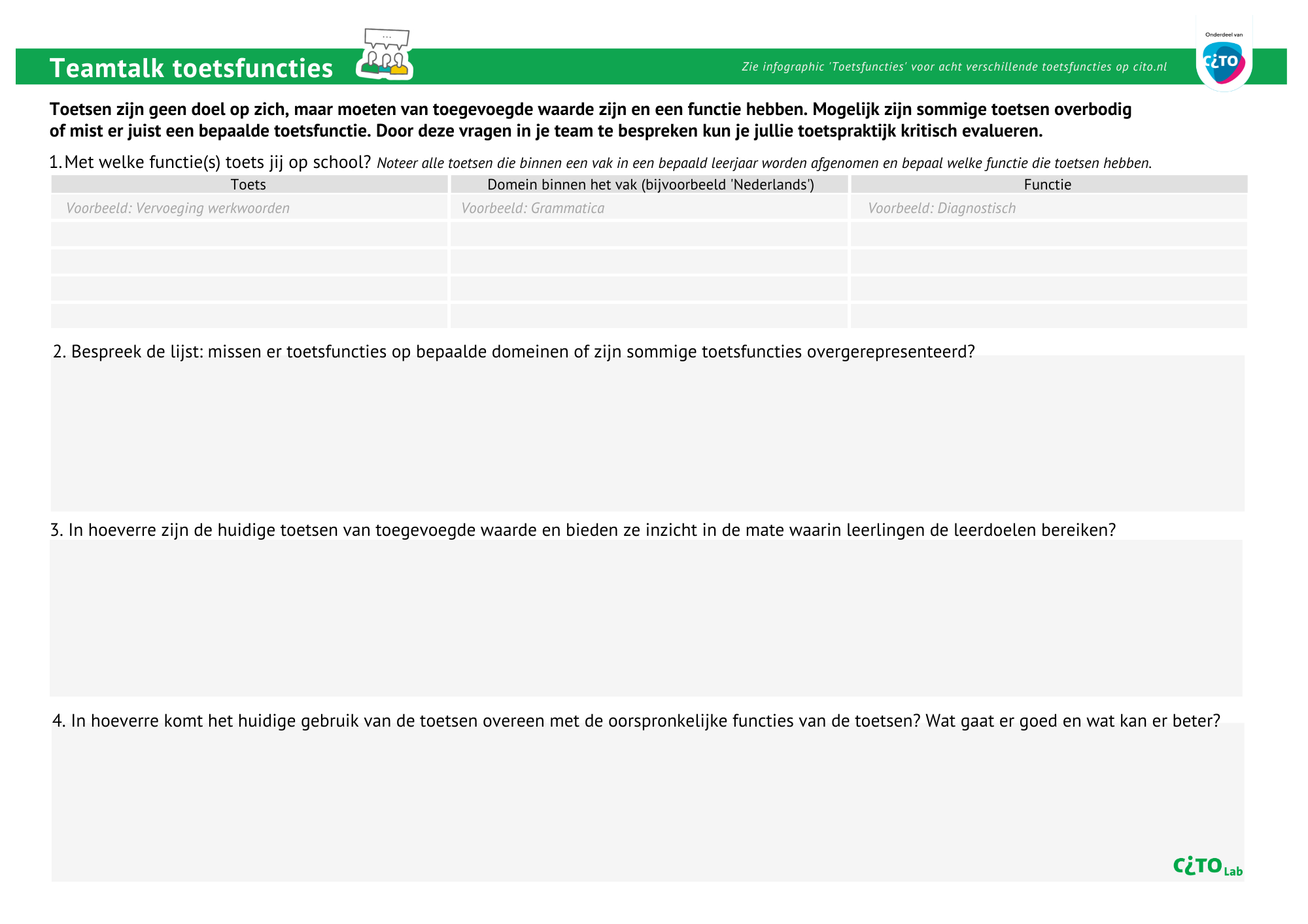 Teamtalk Toetsfuncties